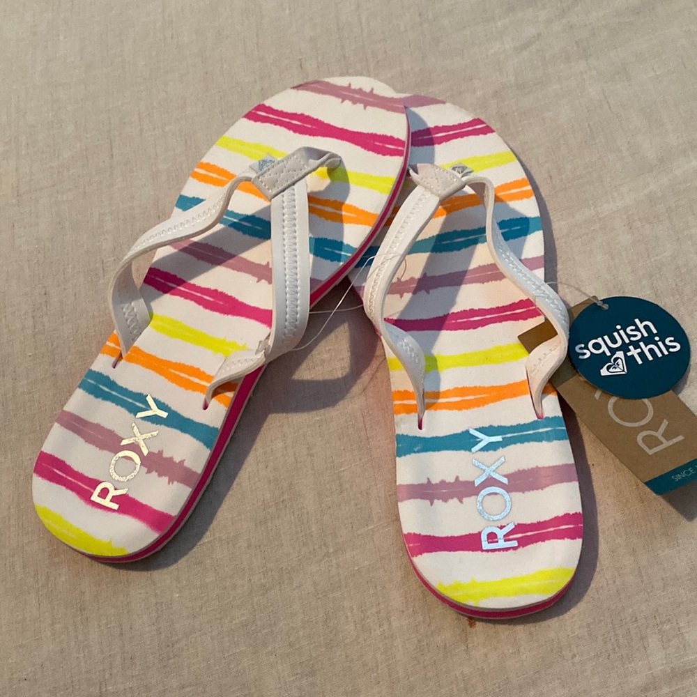NEW Roxy Rainbow Striped Sandals
